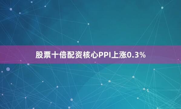 股票十倍配资核心PPI上涨0.3%