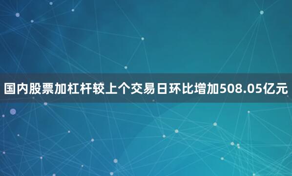 国内股票加杠杆较上个交易日环比增加508.05亿元